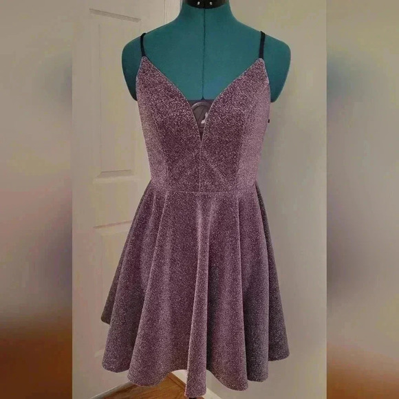 Dresses & Skirts - NWT Purple Sparkly Size Large (8-10) Skater Dress